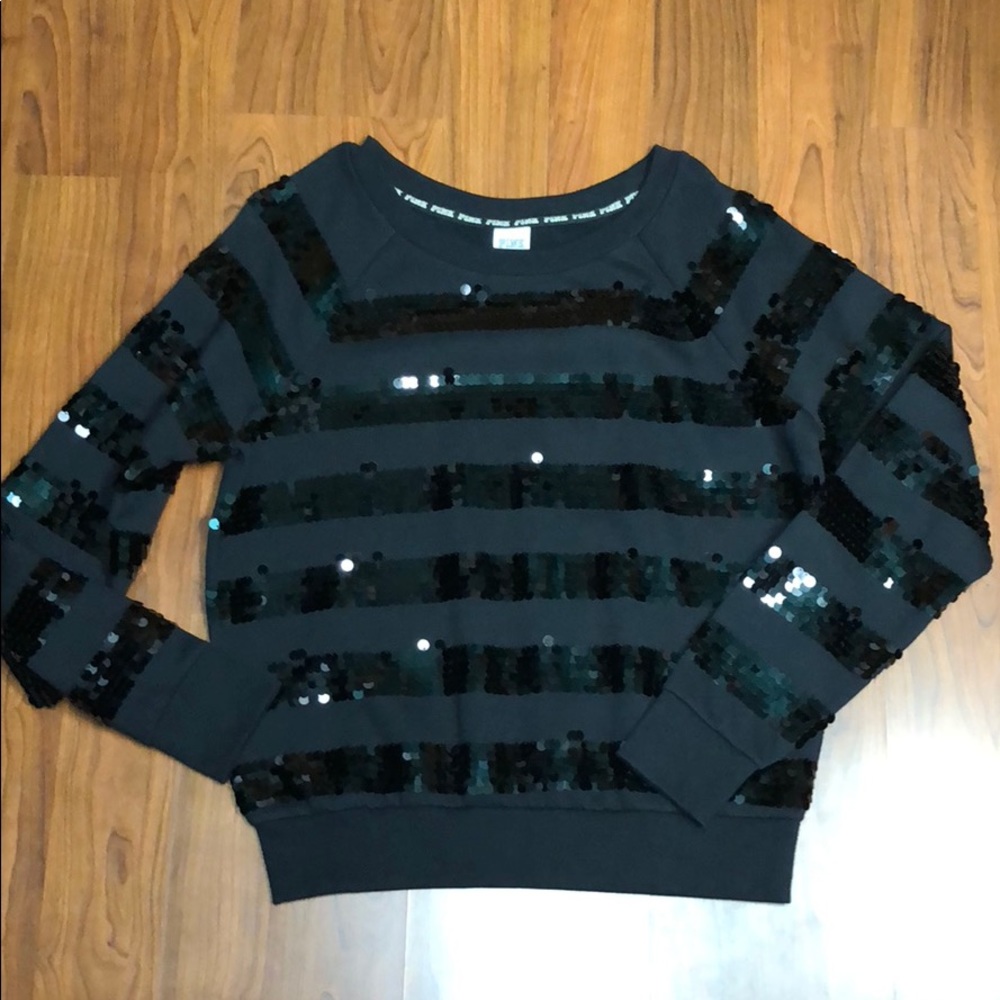 Victoria’s Secret pink Sequin stripe sweater